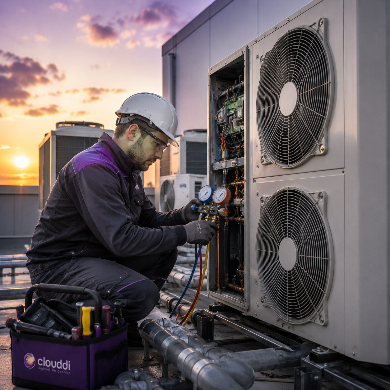 Technicien intervenant dans les métiers du froid, du CVC et de la climatisation